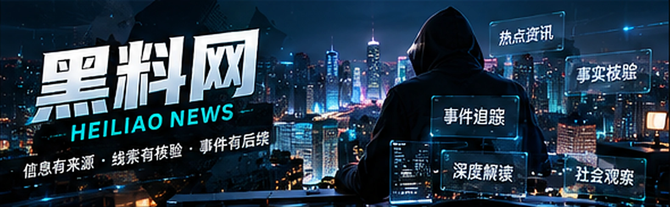 黑青色城市资讯编辑概念视觉